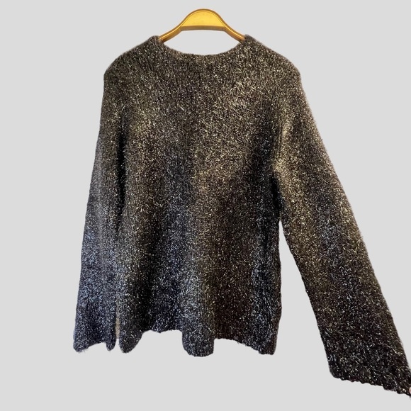 Liz Claiborne Women’s Sweater XL Black Metallic - Picture 3 of 12
